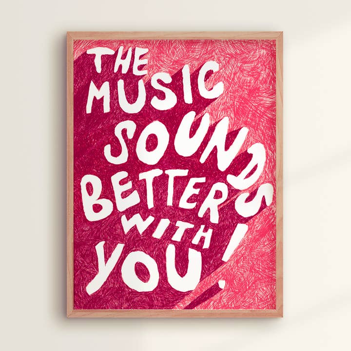 Art print "THE MUSIC SOUNDS" för wholesale av French Pair