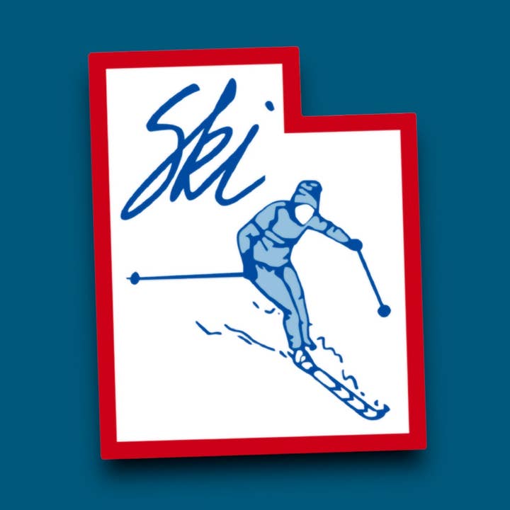 Utah State Skiing, Vinyl Sticker for wholesale by Blue Bison Apparel