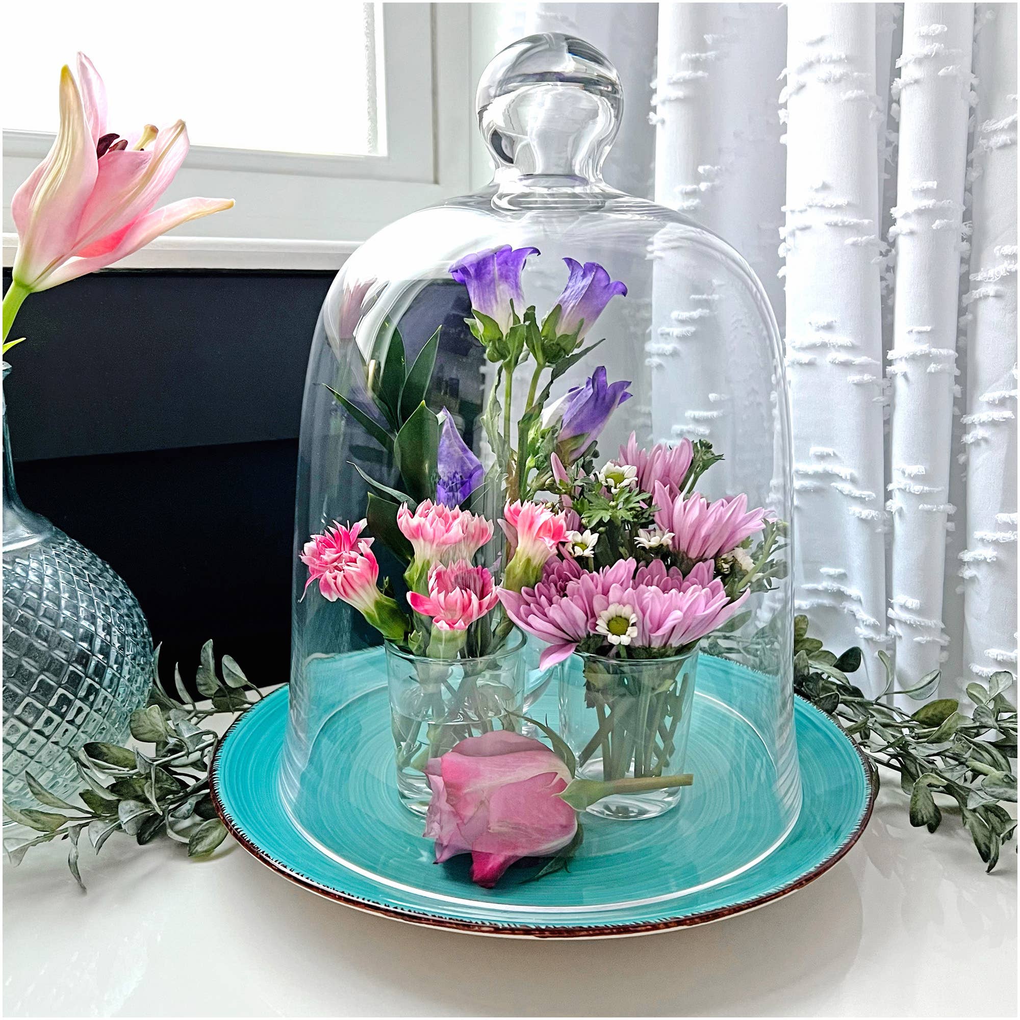 Bard's - Wholesale Tafelbladdecoratie - Bard's koepelvormige cloche met klokpot van 8,5 x 11" met glazen display1