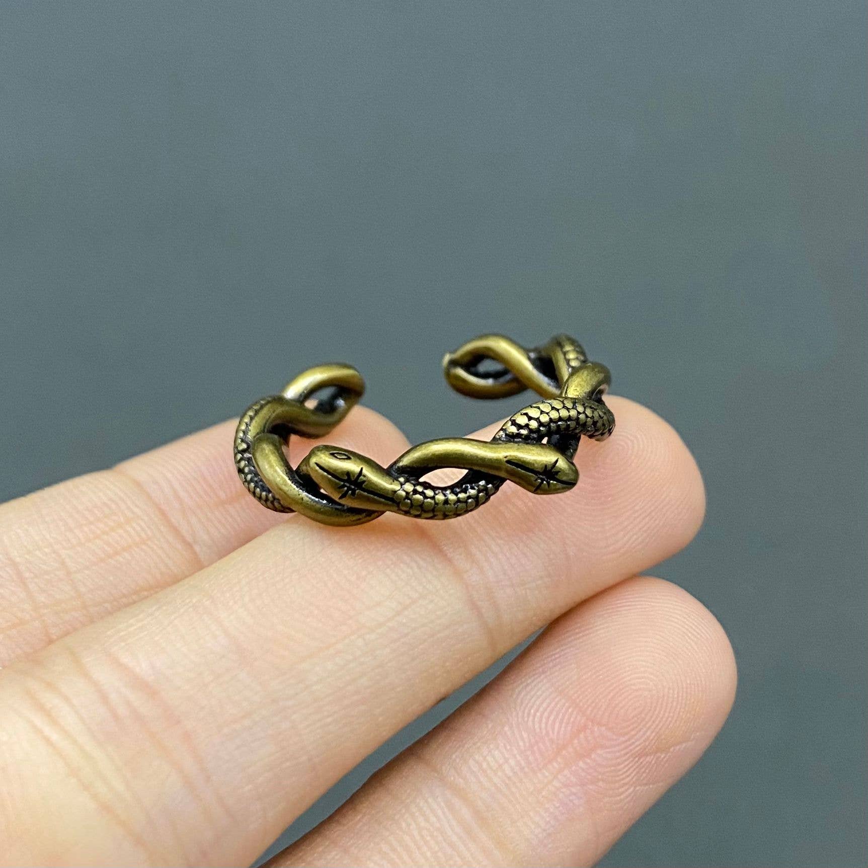 Wholesale Vintage Double Snake Entangled Together Bronze Ring for your ...