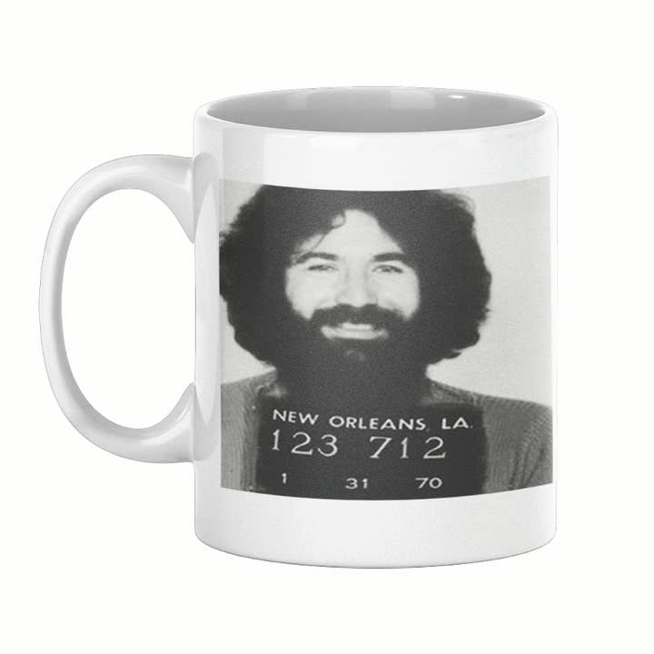 Tasse Jerry Garcia Mugshot pour la vente par Lucky Mfg. Co.