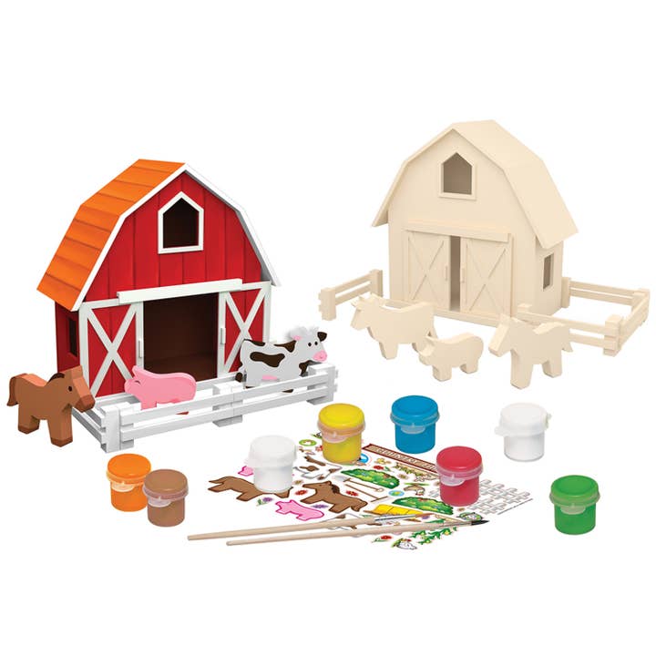Masterpieces Puzzles - Wholesale DIY Craft Kit - Kids - Country Farm Wood Paint Set
