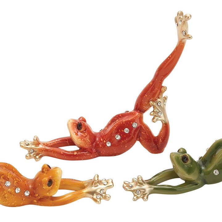 Import Corner – wholesale Sculpture – A-69384: POLYSTONE FROG 3 ASSORTED 7"H, 6"W1