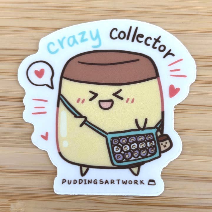 Kawaii pudding sticker | 2.5 inch relatable cute sticker for wholesale by Fuwafuwapuddings