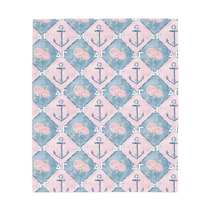 Gracefully Made Art - Wholesale Throw Blanket - Delta Gamma Flannel Fleece Blanket, Sorority 1