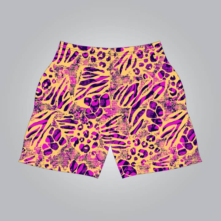 Neon animal print shorts for wholesale by Parish Culture
