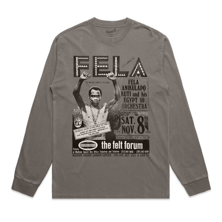 Fela Kuti 1986 Konsertaffisch L/S T-shirt för wholesale av Varsity54