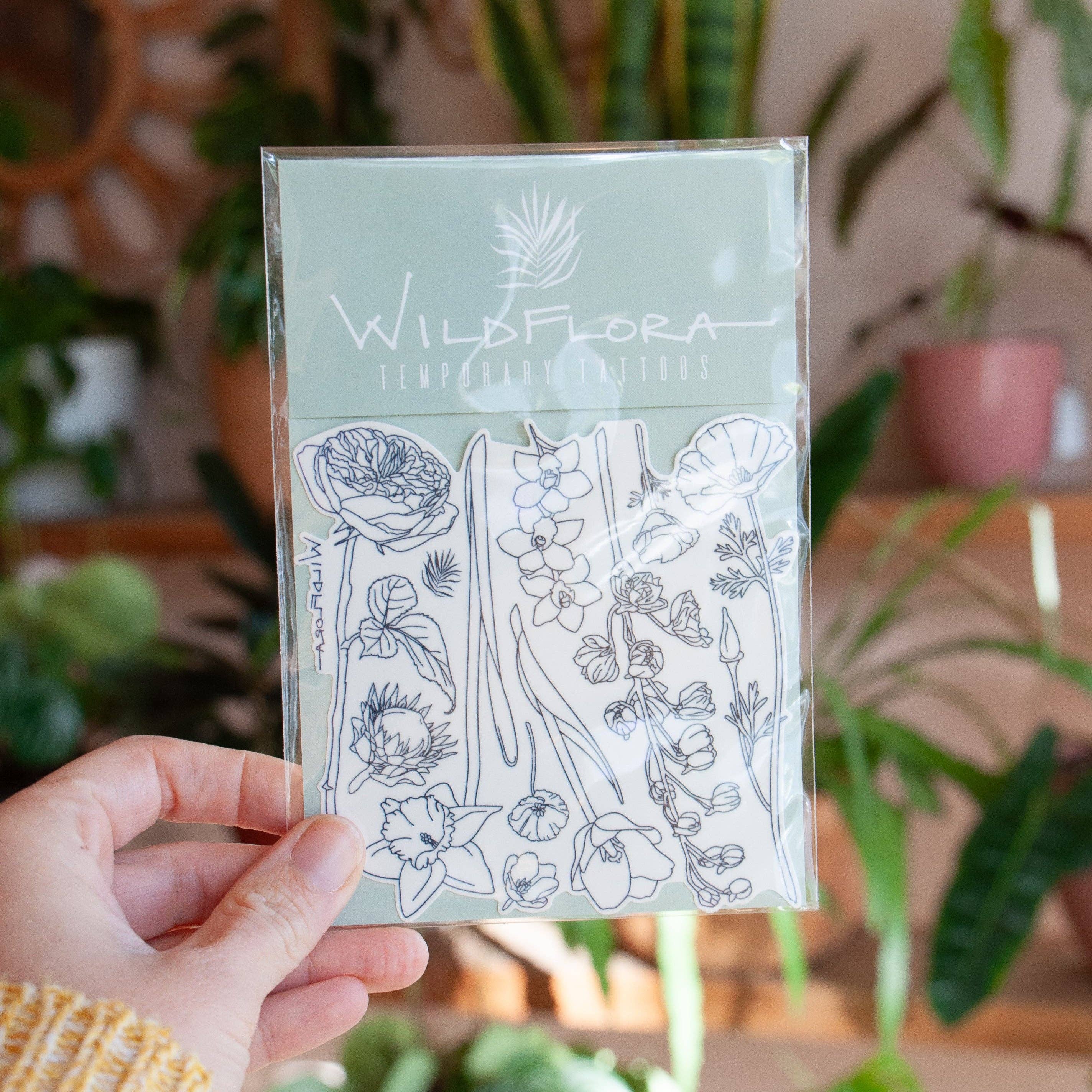 WildFlora - Wholesale Temporary Tattoo - Wholesale WildFlora Floral Temporary Tattoos