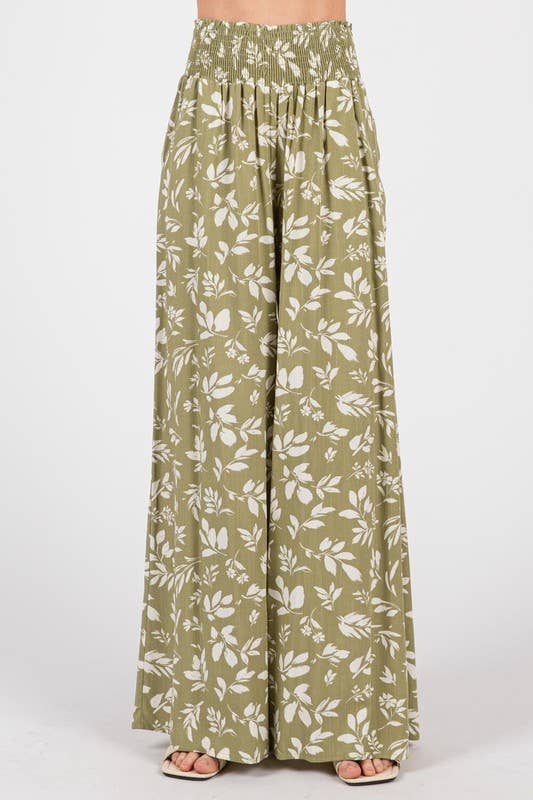 Final Touch - Wholesale Pants - Women's - Wide Smock Waist Wide Leg Pants - VNP70263B58