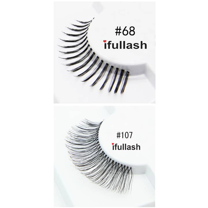 KC Factory - Wholesale False/Fake Eyelashes - Eyelashes Black 12Pair - Human Hair (100LASH-02)