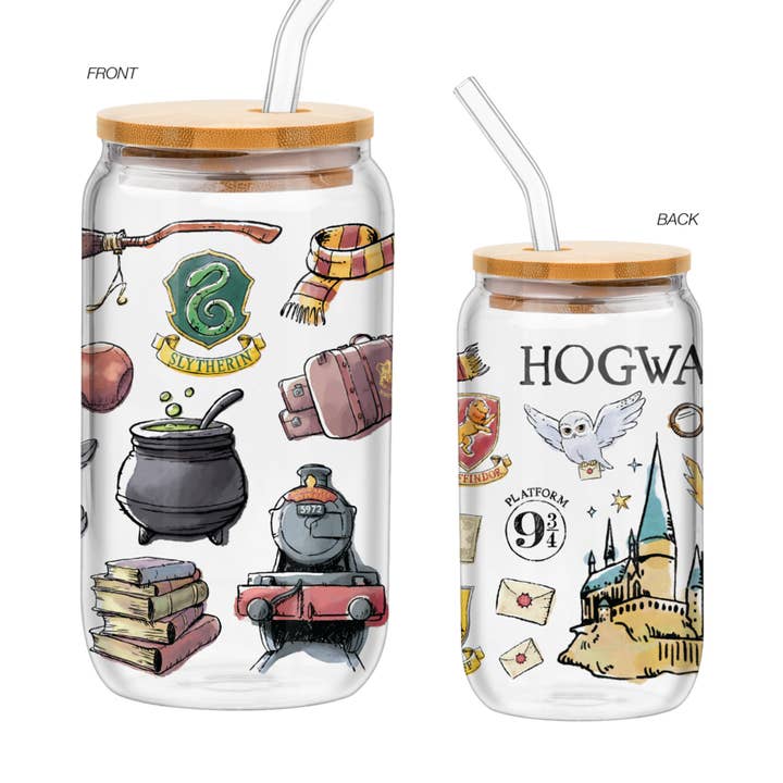 Silver Buffalo - Wholesale Drinking Glass/Cup - Harry Potter Hogwarts Destination 16oz Glass Tumbler0