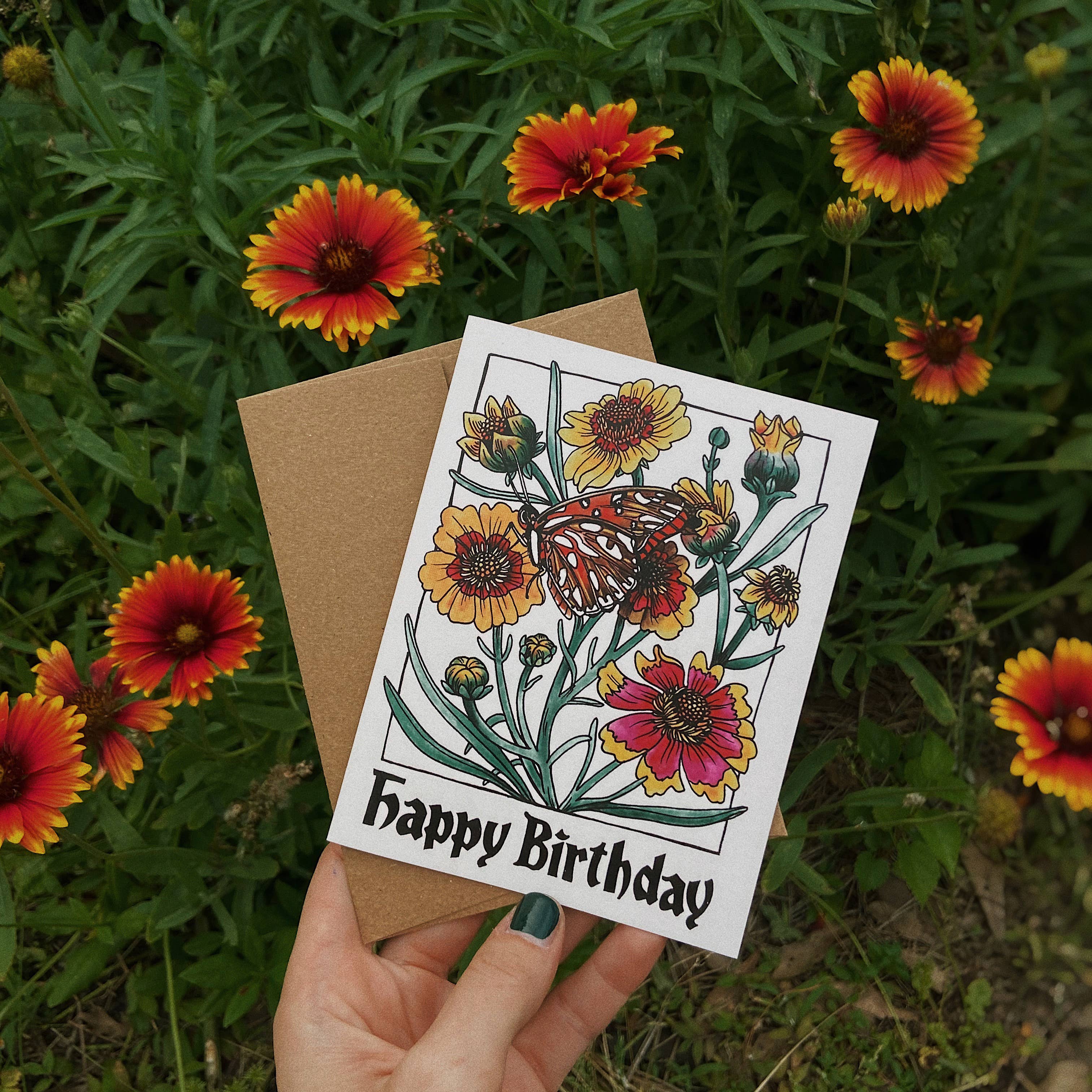 Mattea - Wholesale Birthday Card - Happy Birthday Flowers Card1