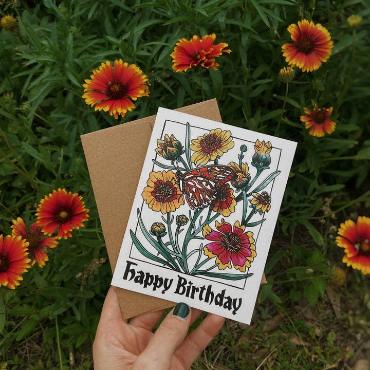 Mattea - Wholesale Birthday Card - Happy Birthday Flowers Card1