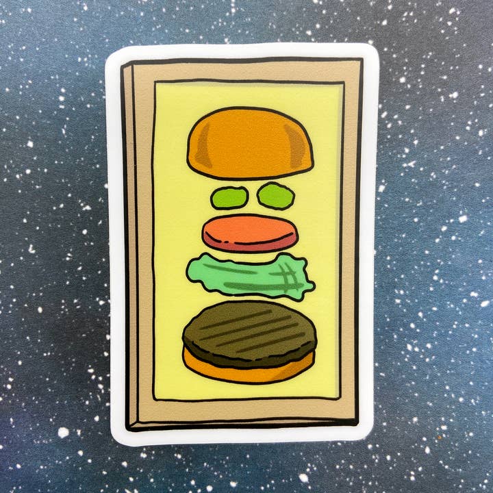 The Red Swan Shop – Engroshandel Klistermærke – Vinyl Mærkat - Burger Diagram Bobs Burgere2