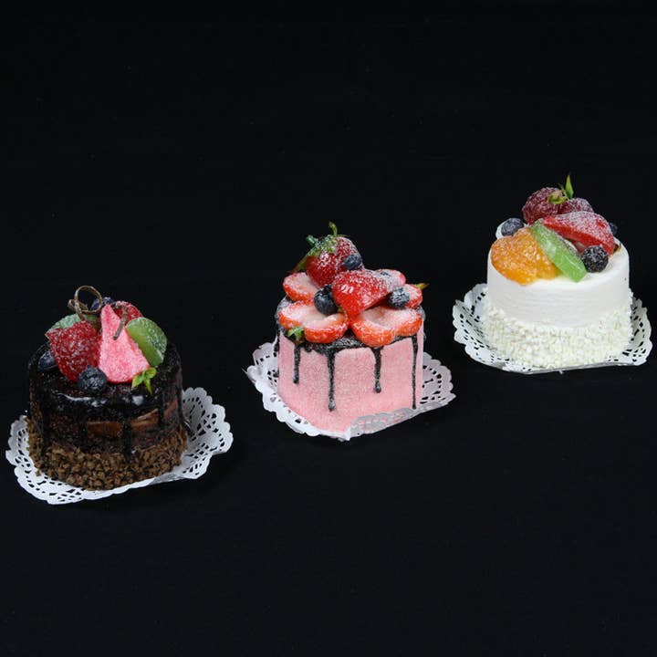 Floratexx - Wholesale Decorative Tabletop Object - Tartlets x3 sort. Fruit-earth, blueberry 8*6 cm1