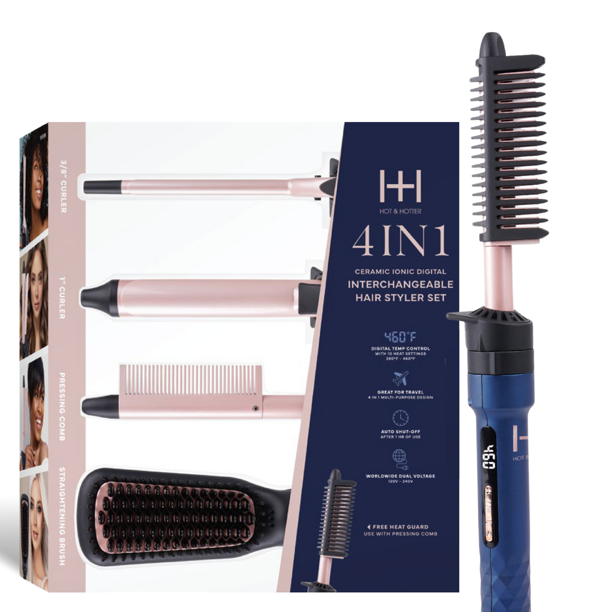 Annie International, Inc. - Wholesale Curling Iron/Wand - Hot & Hotter 4 in 1 Ceramic Digital Interchangeable Styler5
