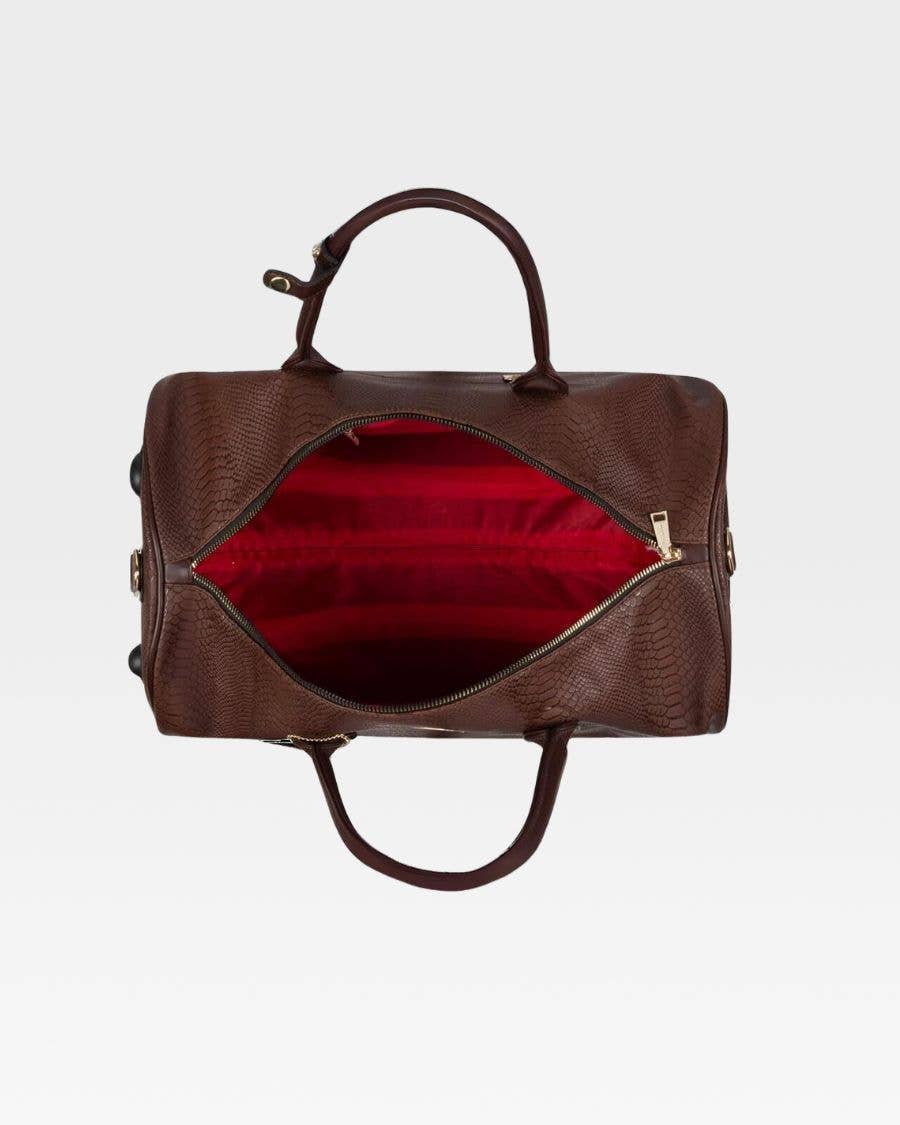 Tote&Carry - Wholesale Weekender Bag - Women's - Apollo 1 Rolling Duffle Bag in Chocolate4