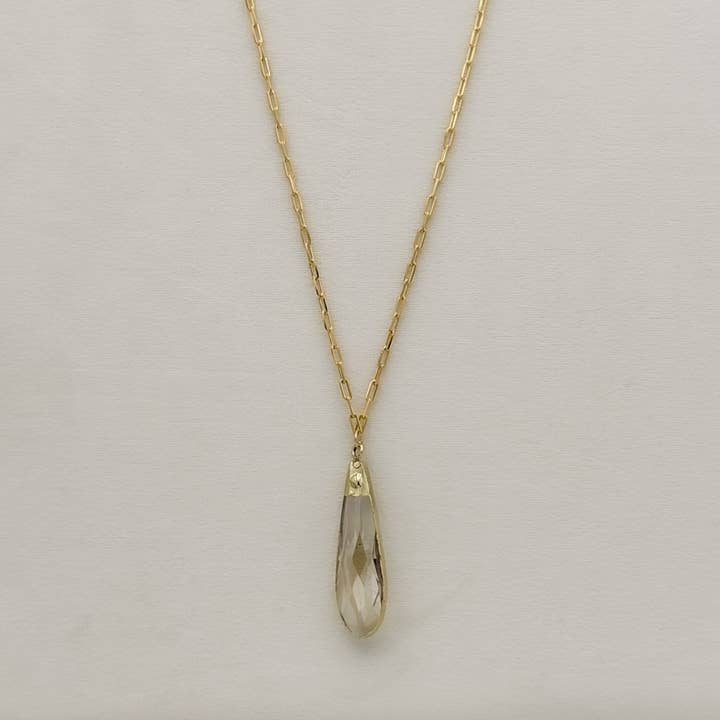 Ketting met hanger van champagnekleurig kristal voor wholesale door Rand Design