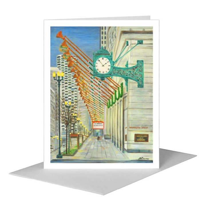 Printed Canvas - Wholesale Everyday greeting card - State Street, Chicago, Greeting Card (#8503A)