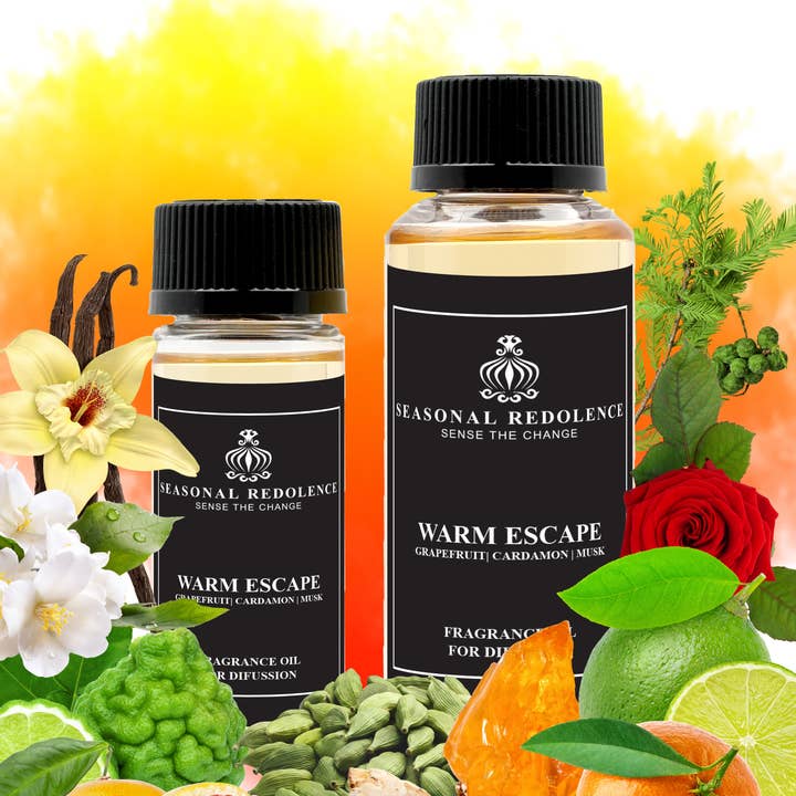 Huile parfumée pour diffuseur de luxe Warm Escape pour la vente par Seasonal Redolence