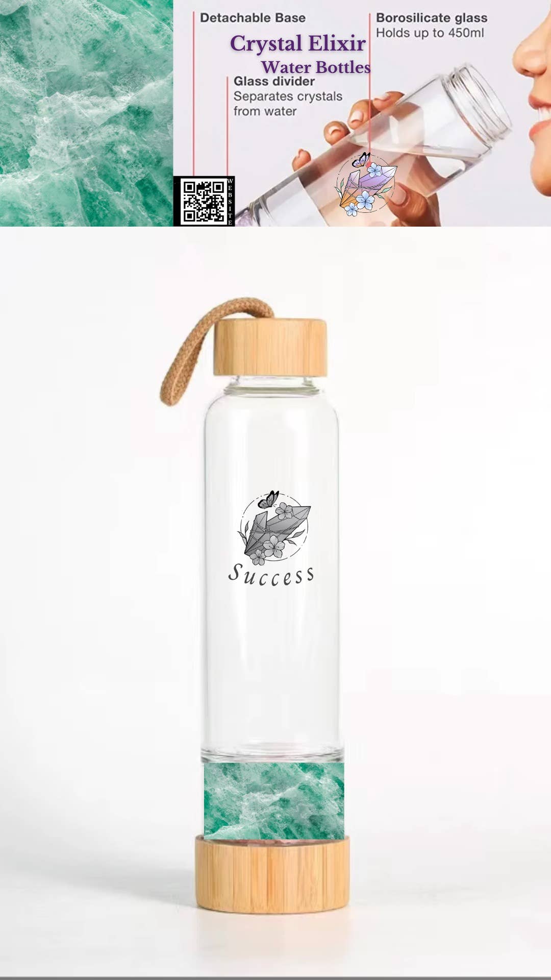 Juicey Gems – Großhandel Trinkflaschen – KOMBI-PAKET A Quarz-Kristall-Wasserflaschen8