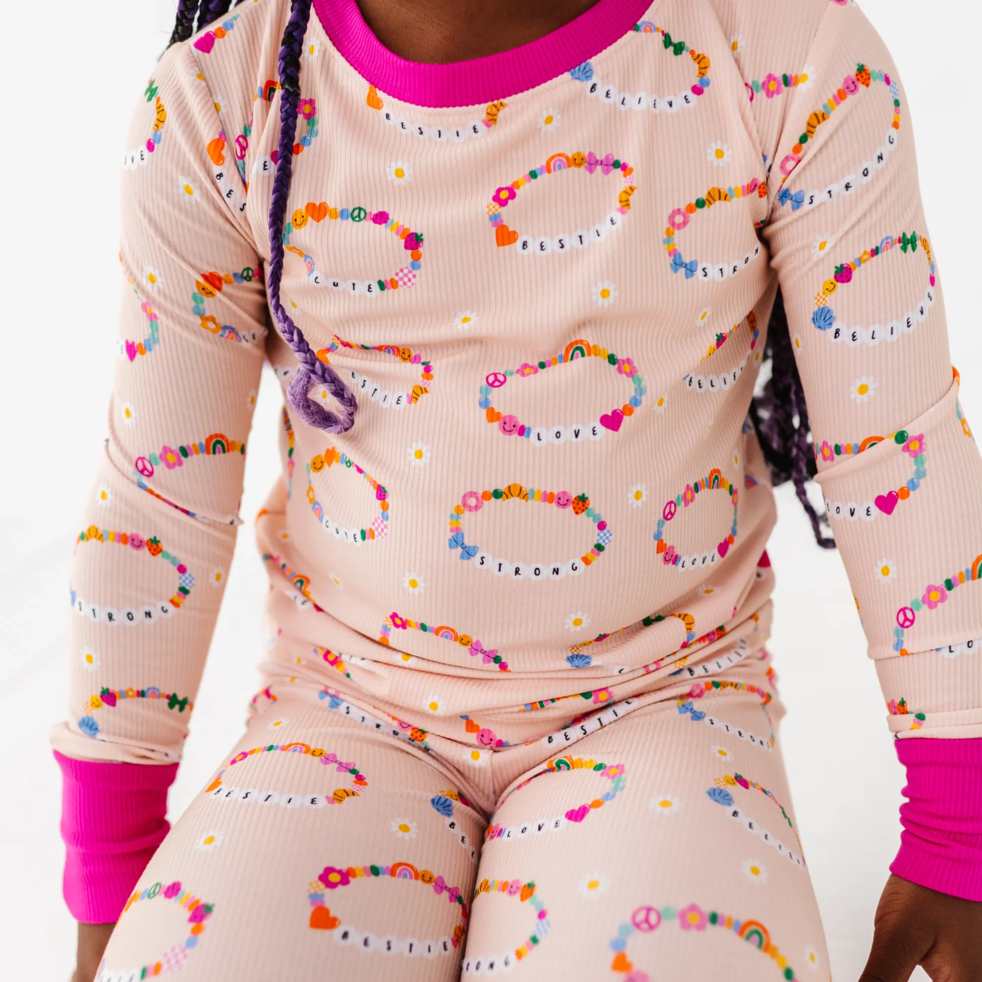 Kiki + Lulu – wholesale Sleepwear set – Kids – In My Bestie Era Ribbed Toddler/Big Kid Pajamas10