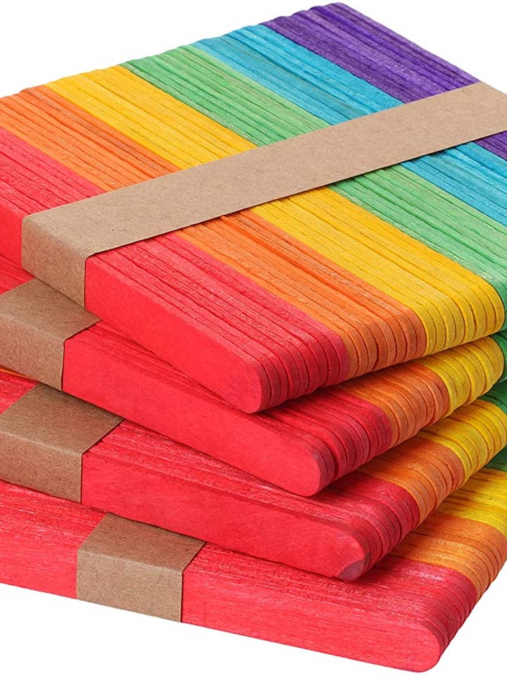 Rainbow Colored Popsicle Sticks - 200 Pack for Crafts for wholesale by Mr. Pen