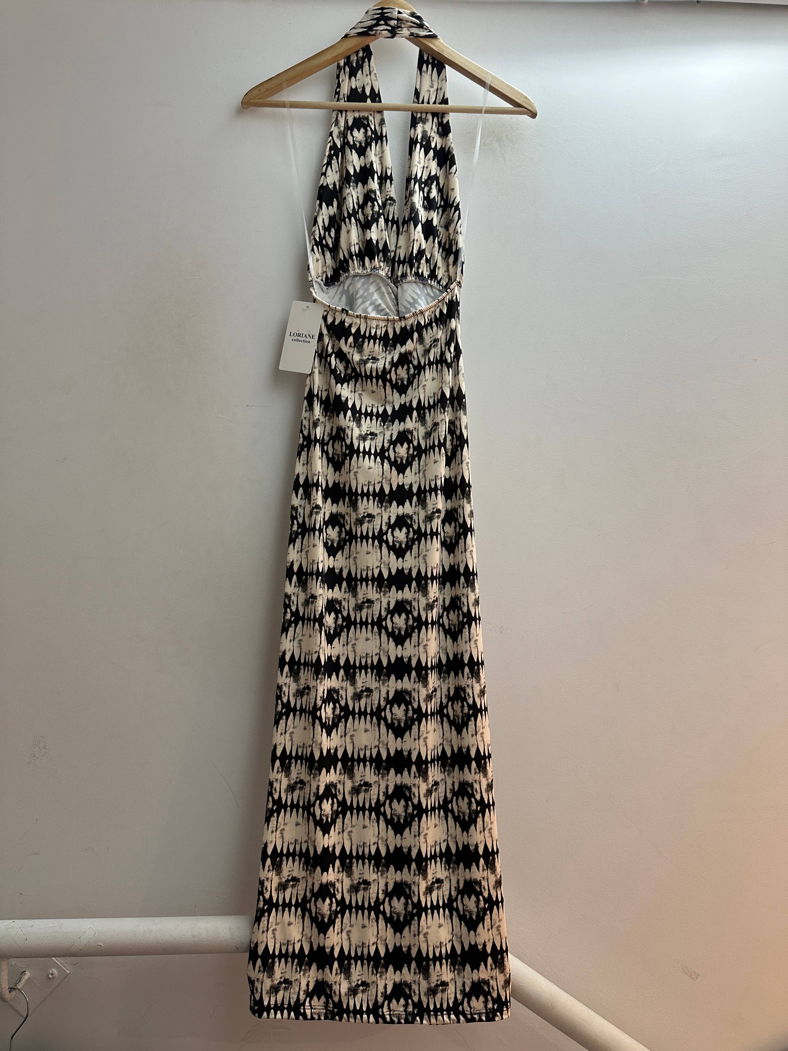 LORIANE - Wholesale Dress - Women's - 6194A Off-the-shoulder printed long dress one size 4