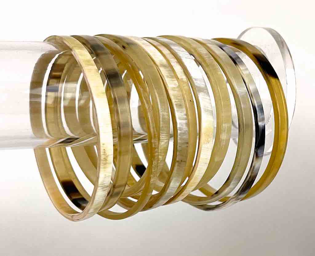 The Niger Bend - Wholesale Bangle Bracelet - Thin African cow horn bangle, 2 shades, 2 shapes16