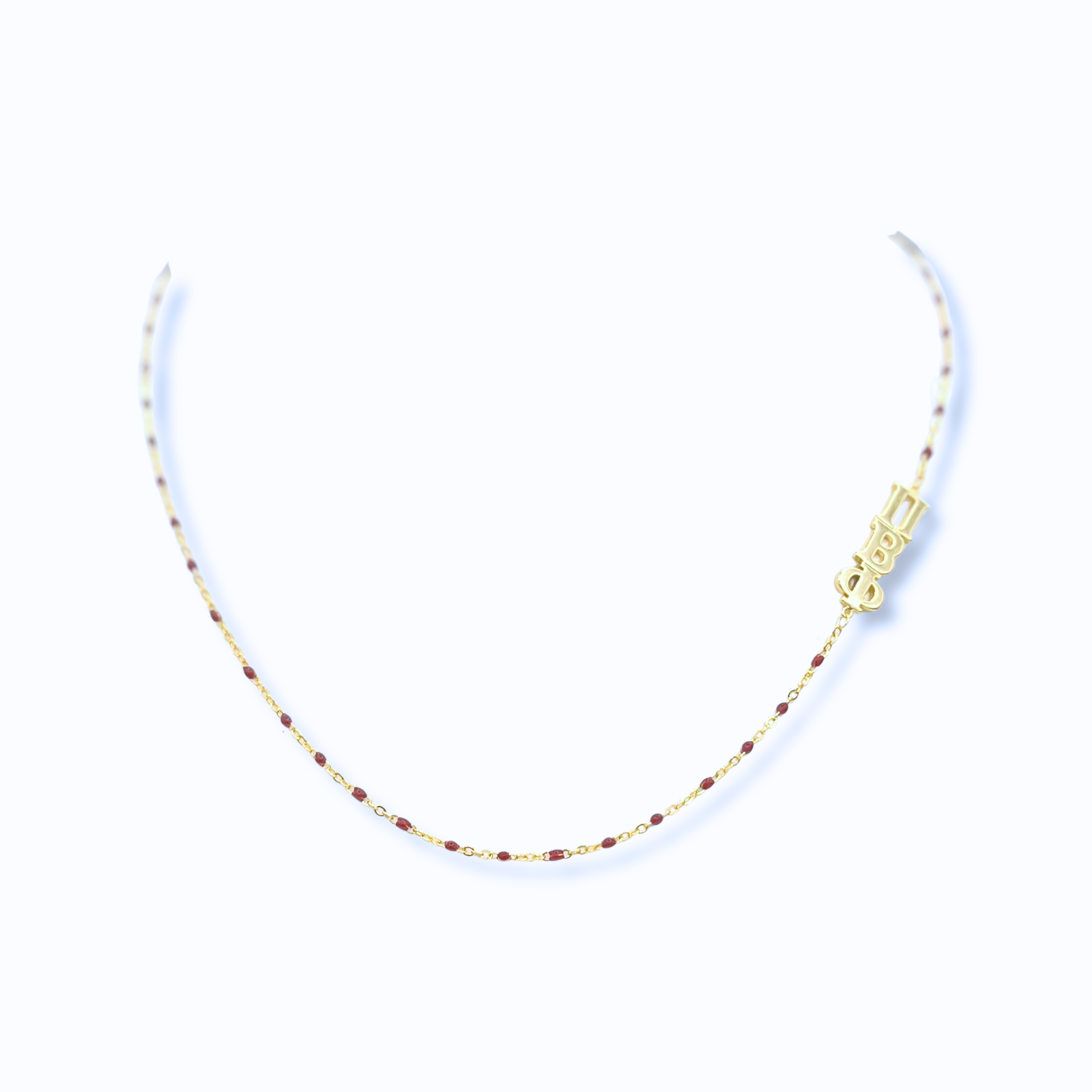 Maroon N201 PBP-The Pi Beta Phi Necklace: Side Set ΠΒΦ Enamel Bead Necklace for wholesale on Faire3