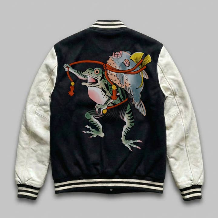 Oldschool-Collegejacke „Der Fischer“ für den Großhandel von Mary Cotton Couture