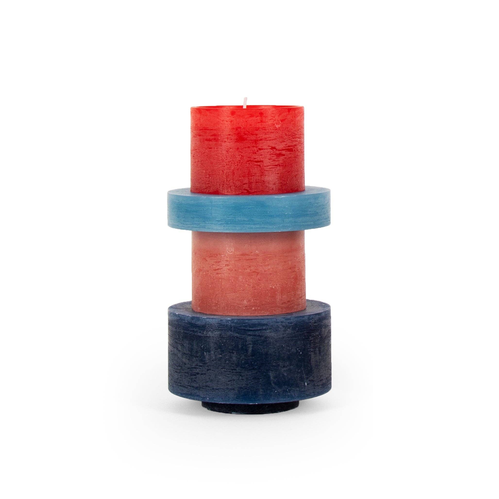 Stan Editions - Vendita all'ingrosso Candele a colonna - Candle Stack 04 - Rosso e Blu1