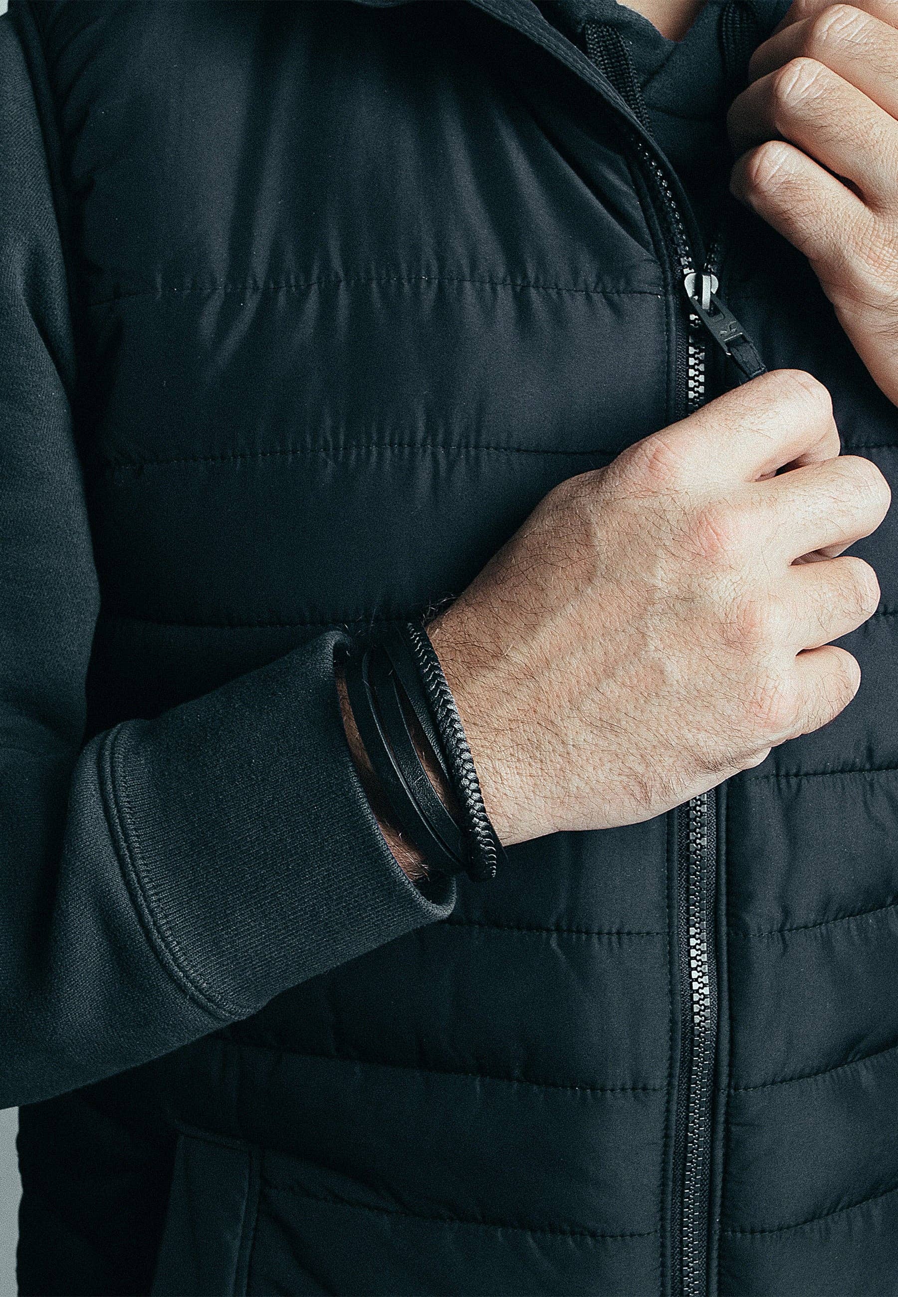 Blackskies - Wholesale Bangle Bracelet - Pathfinder Synthetic Leather Bracelet - Black Black2