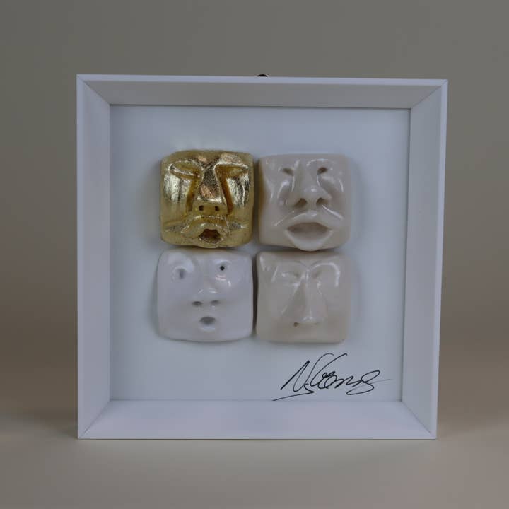 Quadros de Cerâmica Artesanal "4 Faces" | Folha de Ouro por atacado de Atelier nelson gomes