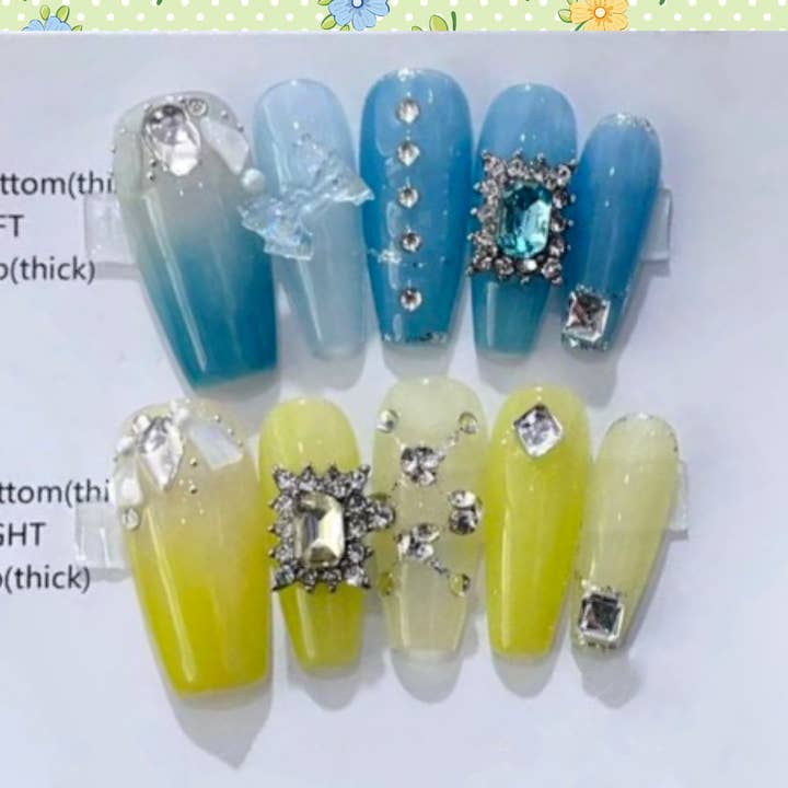 KTNN Studio Inc. - Wholesale Press-On/Fake Nails - Deluxe 100% Hand Made press on nails - AB Neon0