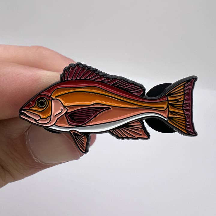 Red Snapper - Fish Pin with Gift Box for wholesale by Hooked Pins