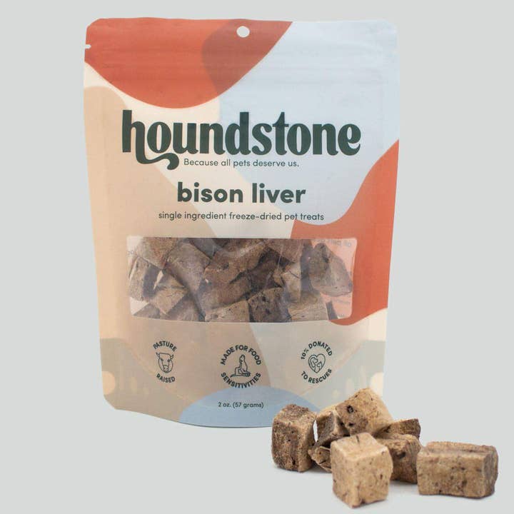Bison Liver Freeze Dried Dog Treats for wholesale by ADC Houndstone & Co.