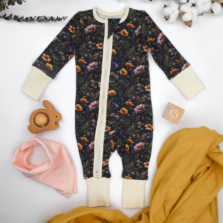 Earthy - Wholesale Sleepsuit - Baby - Organic Cotton Baby Pajamas 2-Way Zipper Sleeper, Isabelle