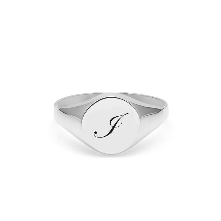 Initial I Edwardiaanse zegelring - zilver voor wholesale door Myia Bonner