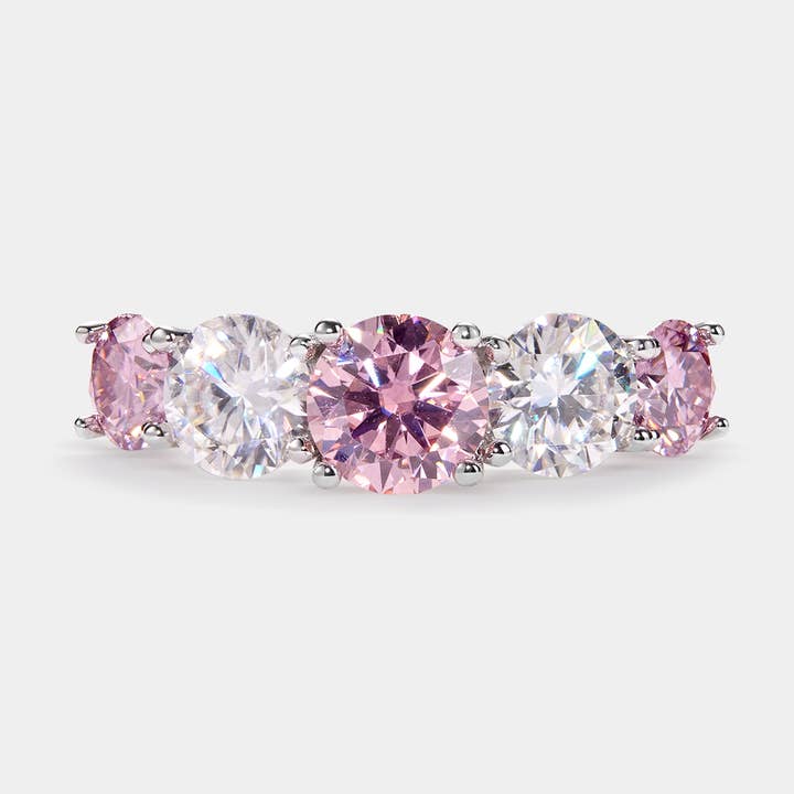 Fünffarbiger Moissanit-Verlobungsring in 925er Sterlingsilber für den Großhandel von Perimade & Co. LLC