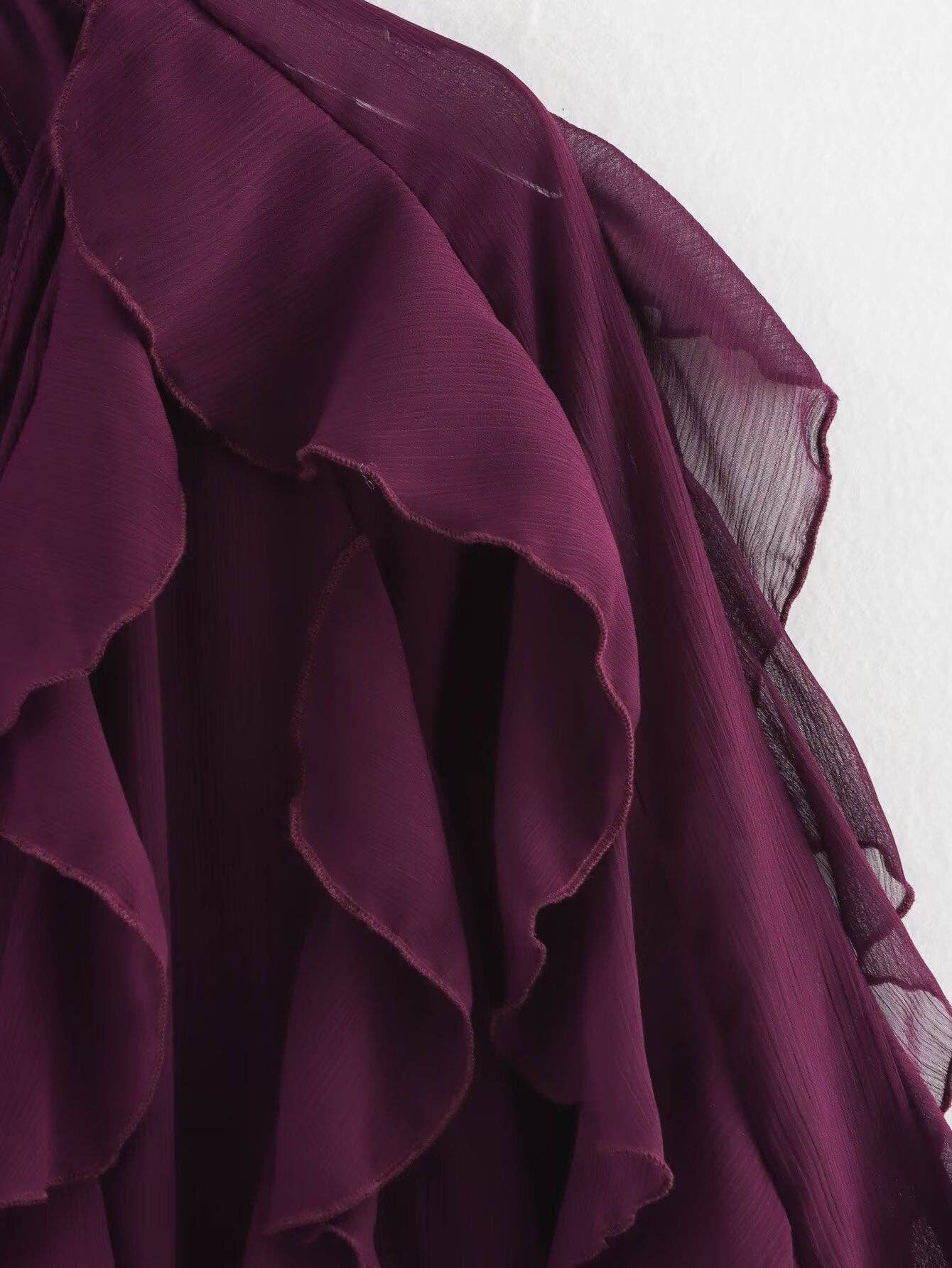 Marayn - Wholesale Blouse - Women's - Chic 2025 European Vneck Ruffled Layered Blouse B8882710