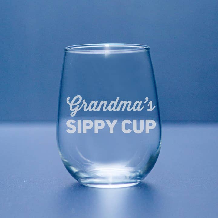 Funny Wine Glass- Grandma's Sippy Cup for wholesale by Morning Fog Studios