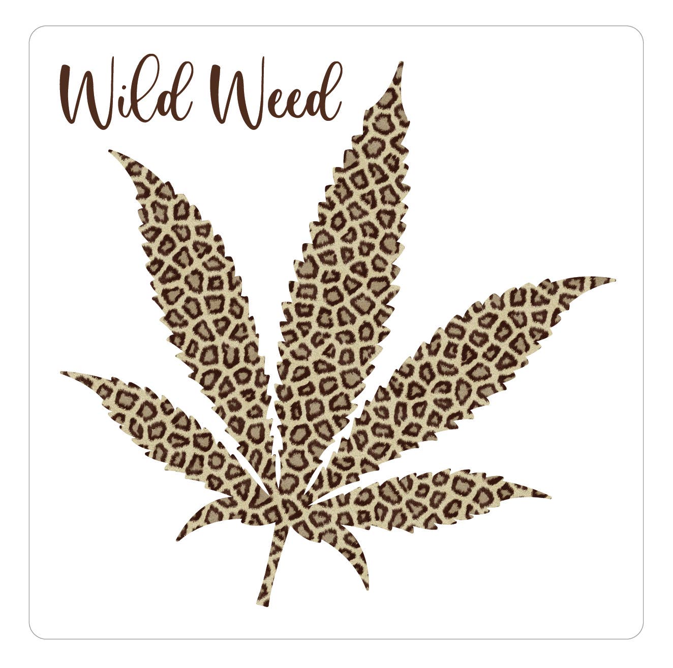 YAY NOVELTY - Wholesale Sticker - Clear Vinyl Cannabis Sticker 2"x2" - Wild Weed0