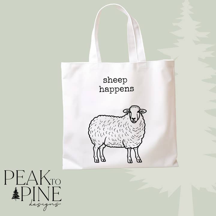 Sheep Happens - Tygväska för wholesale av Peak To Pine Designs