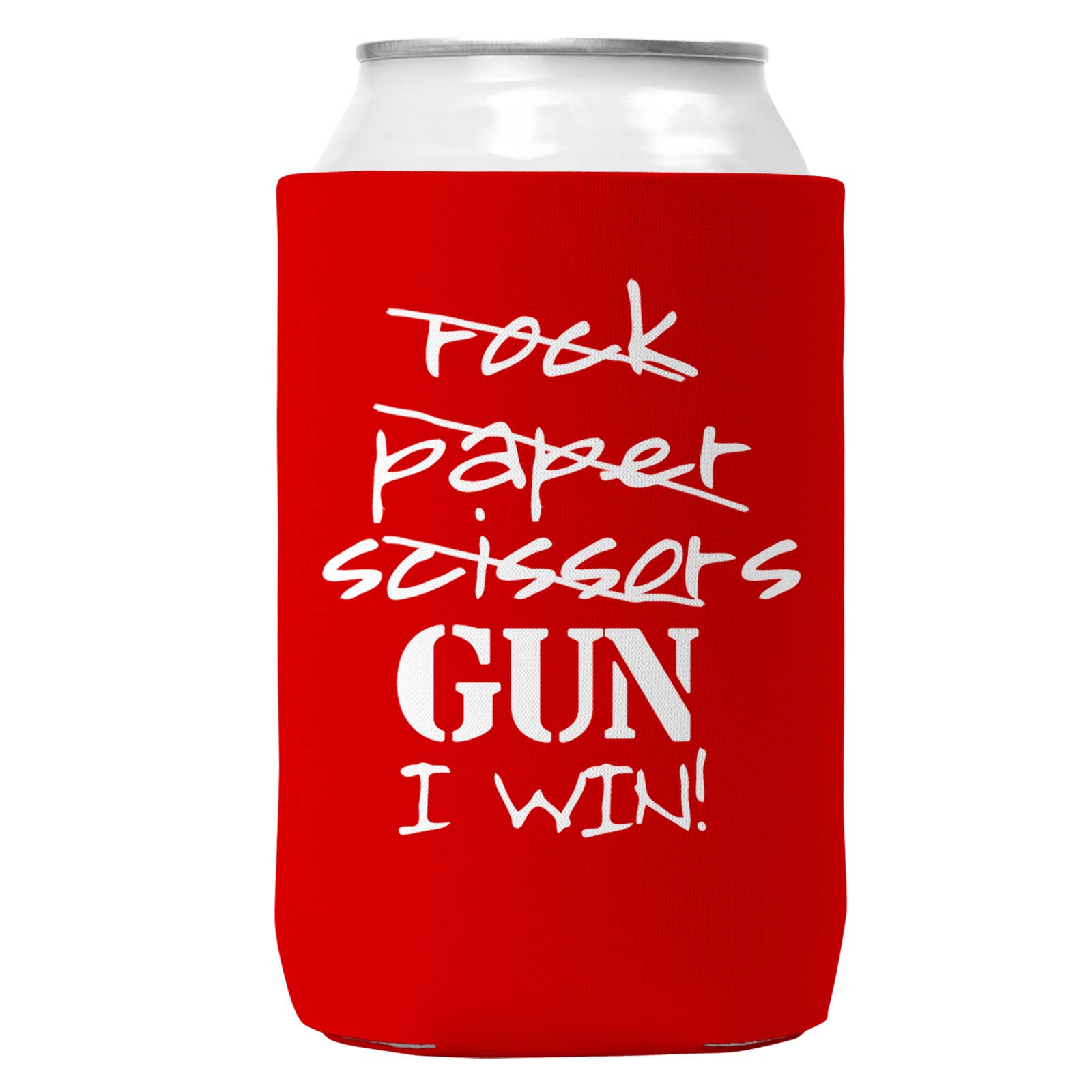 Wi-Wear - Wholesale Drink Huggers & Koozies - Rock Paper Scissors Gun Can Coozie/Cooler for 12oz Cans3