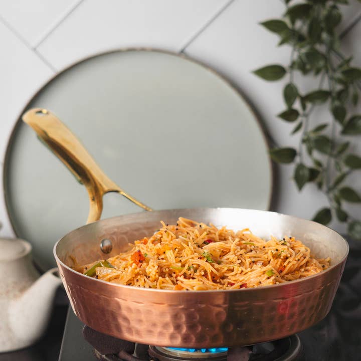 P-TAL - Wholesale Pan - Copper Frypan (Frying Pan) with Brass Handle - Saute Pan9