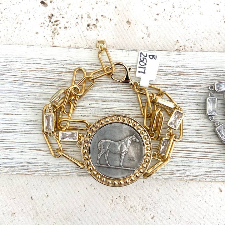 VB&CO Designs Handmade Jewelry - Wholesale Charm/Dangle Bracelet - Horse jewelry coin bracelet country western derby equestrian9