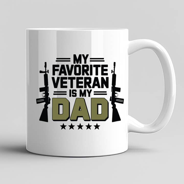 My Favorite Veteran Is My Dad Fathers Day Mug for wholesale by Hello Gorgeous Mugs