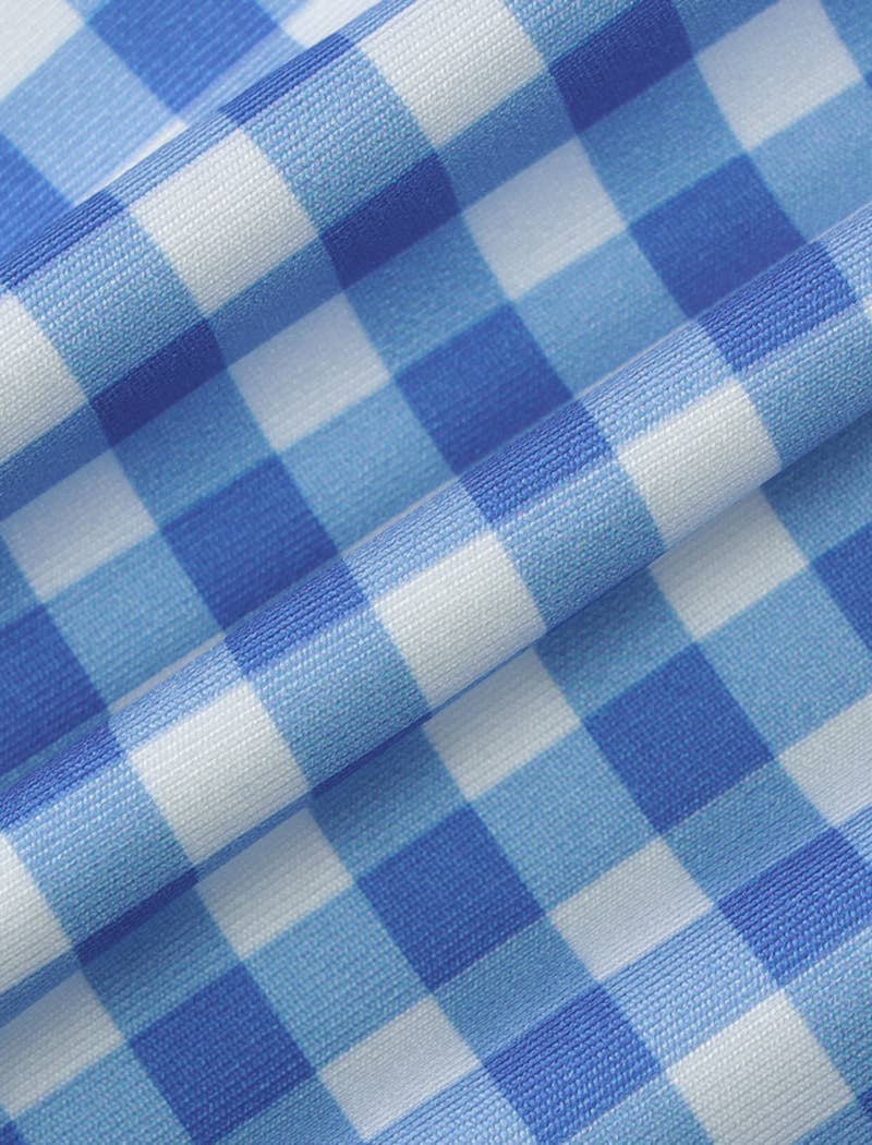 BLUE Gingham Check Sleeveless Top and Shorts Set for wholesale on Faire6