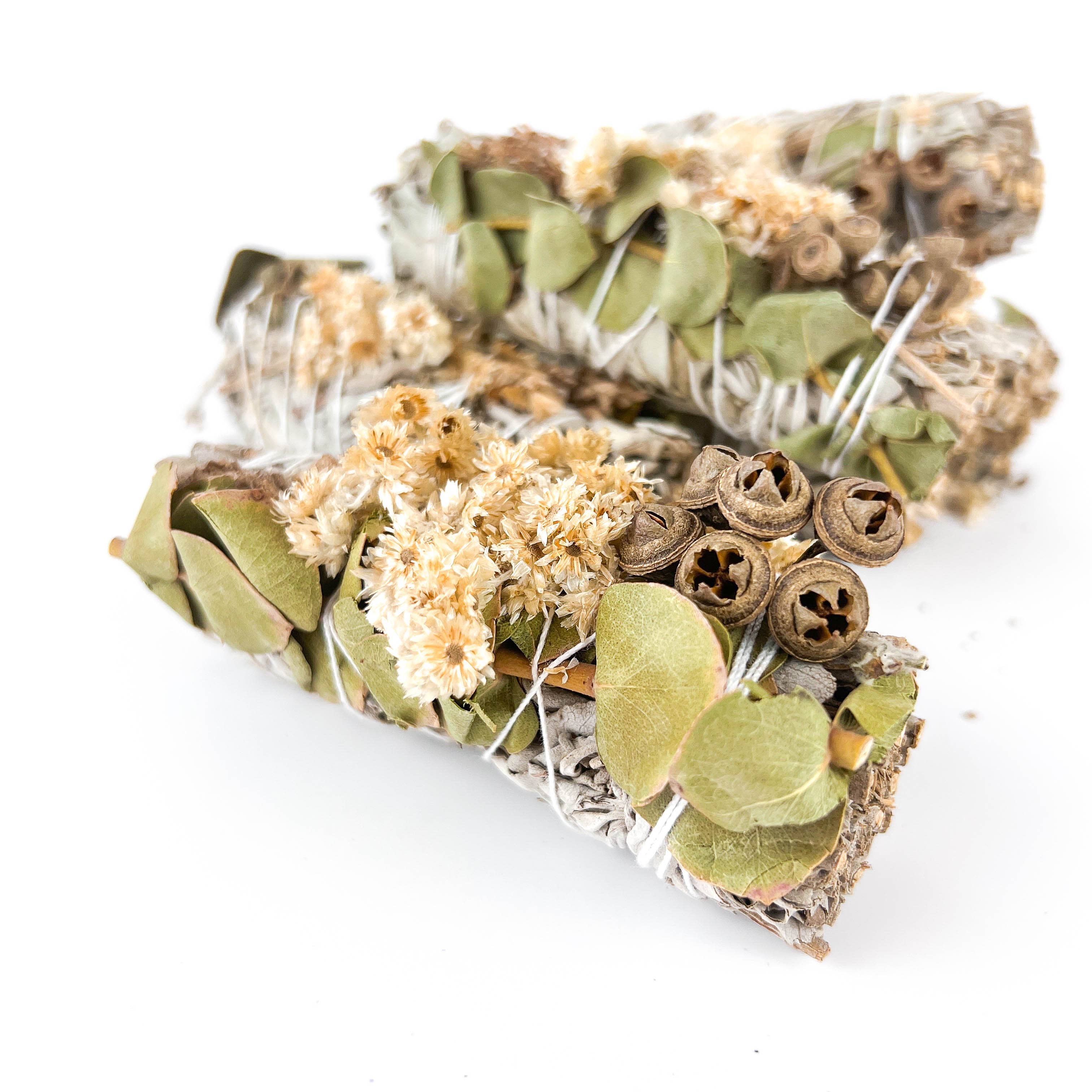 GREENROOTS USA LLC - Wholesale Sage Bundle - White Sage, Lavender & Eucalyptus Dollar Sage 4"15